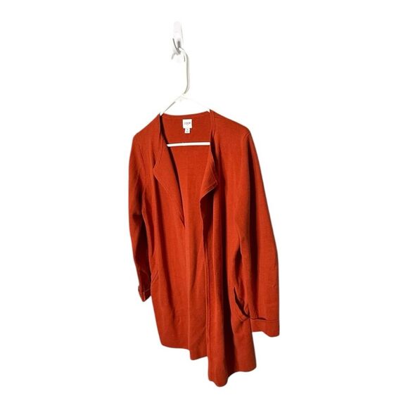 J Crew Womens Vanessa Sweater Jacket Open Front Blazer Size S Orange Cotton - Picture 2 of 8